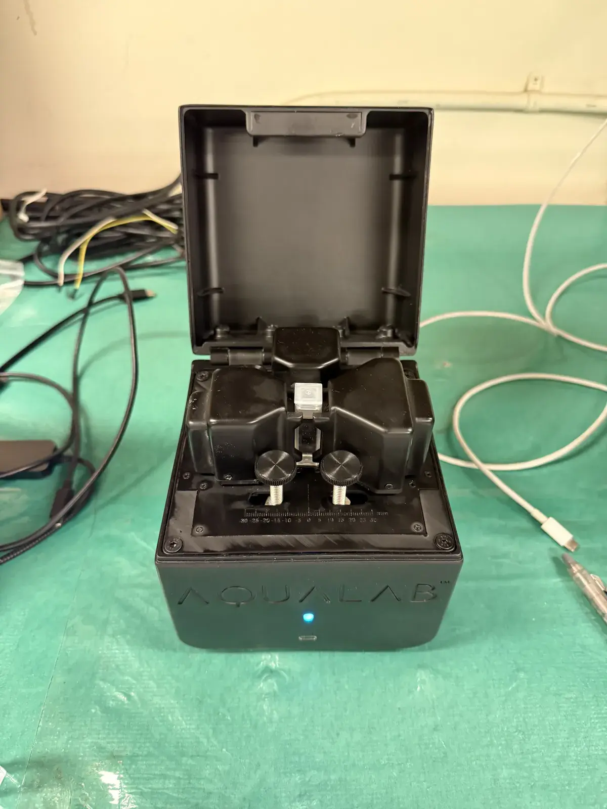 Benchtop AquaSpectra setup in the lab